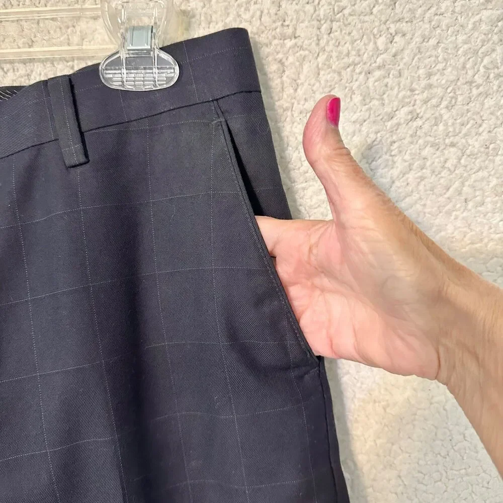 Banana Republic Pants Mens‎ 30X30 Navy Tailored Fit Flat Front Square Pattern